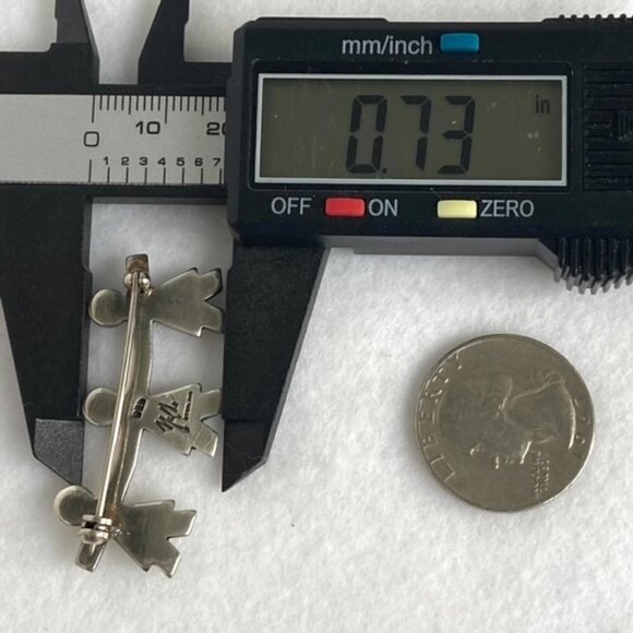 VTG Sterling Silver 925 1.69" Signed Naldo 3 Sisters Paper Dolls Heart Brooch - Picture 13 of 14